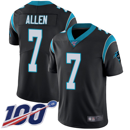 Carolina Panthers Limited Black Men Kyle Allen Home Jersey NFL Football #7 100th Season Vapor Untouchable